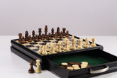 15" Wooden Chess and Checkers Set - Black - Chess Set - Chess-House